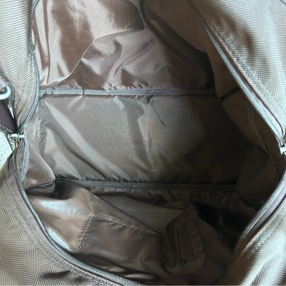 TUMI Canvas and Leather Carryon Duffle Travel Bag Chocolate Brown | Made in USA